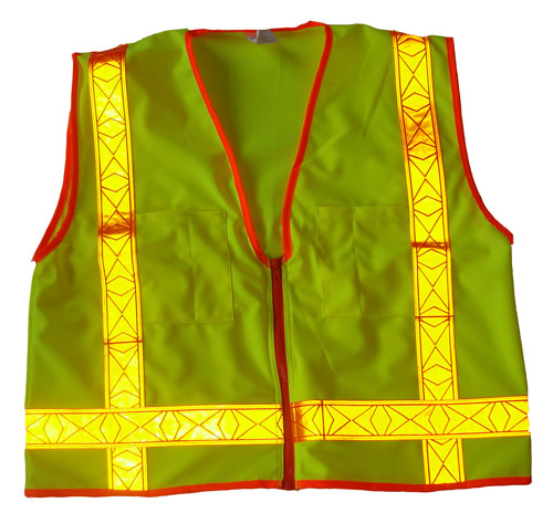 Gilet di sicurezza riflettente con nastro dorato